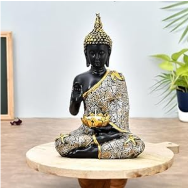 AAIZONE Blessing Diya Samadhi Buddha for Home Decor Showpiece Figurine
