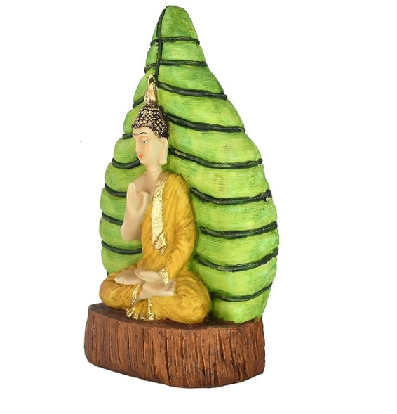 AAIZONE Lord Buddha Statue Sculpture Home Decor Living Room Idol & Figurine Gift Decorative Showpiece - 35 cm (Polyresin, Multicolor)